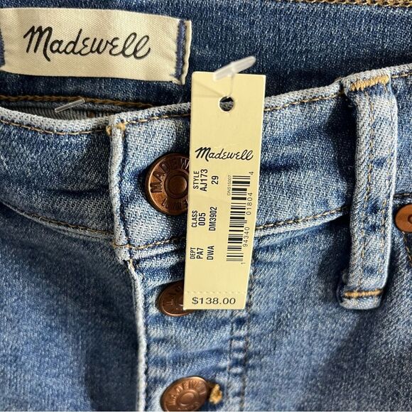 Madewell 9" Mid-Rise Skinny Crop Jeans: Button-Front TENCEL Denim Edition 29 NWT - Picture 9 of 16